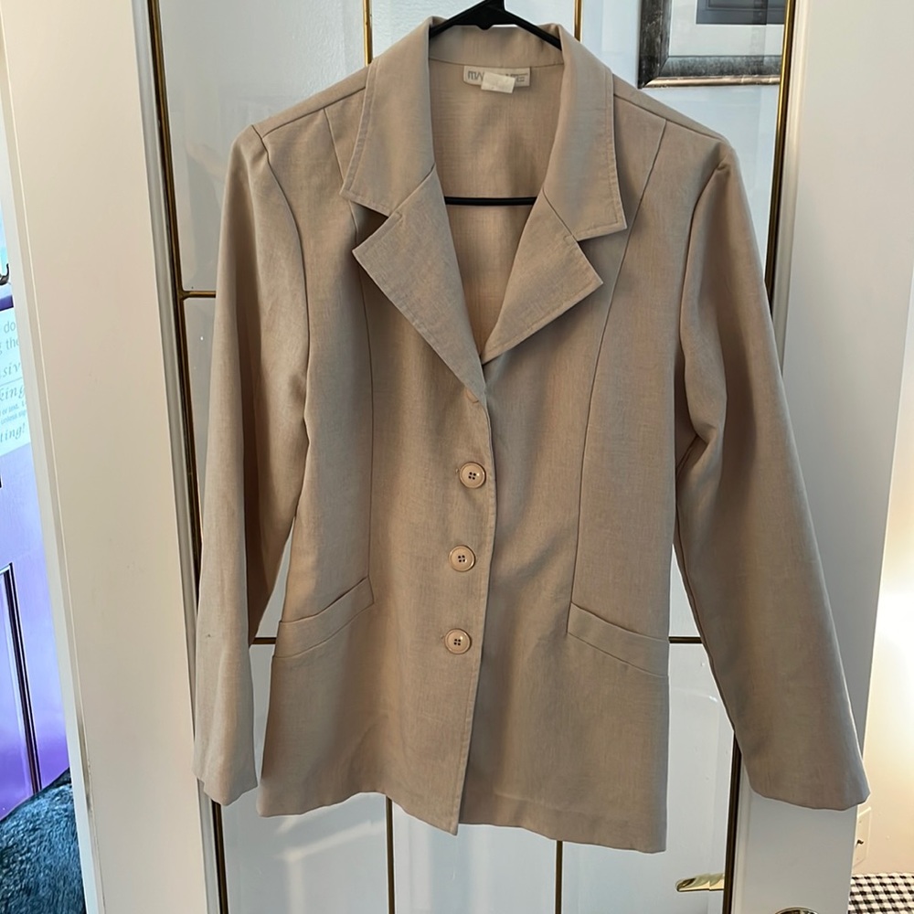 beige suit jacket